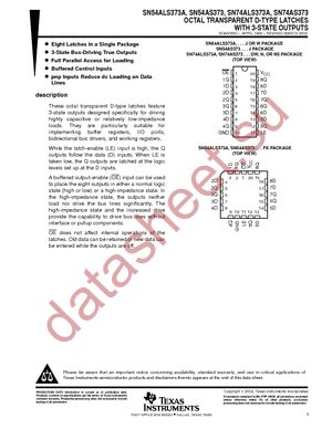 SN74AS373NSRE4 datasheet  